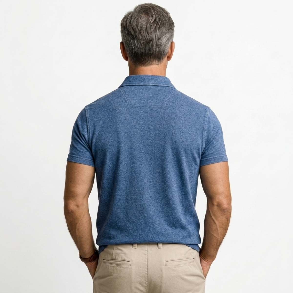 Men's polo shirt — relaxed fit — vintage style — product view