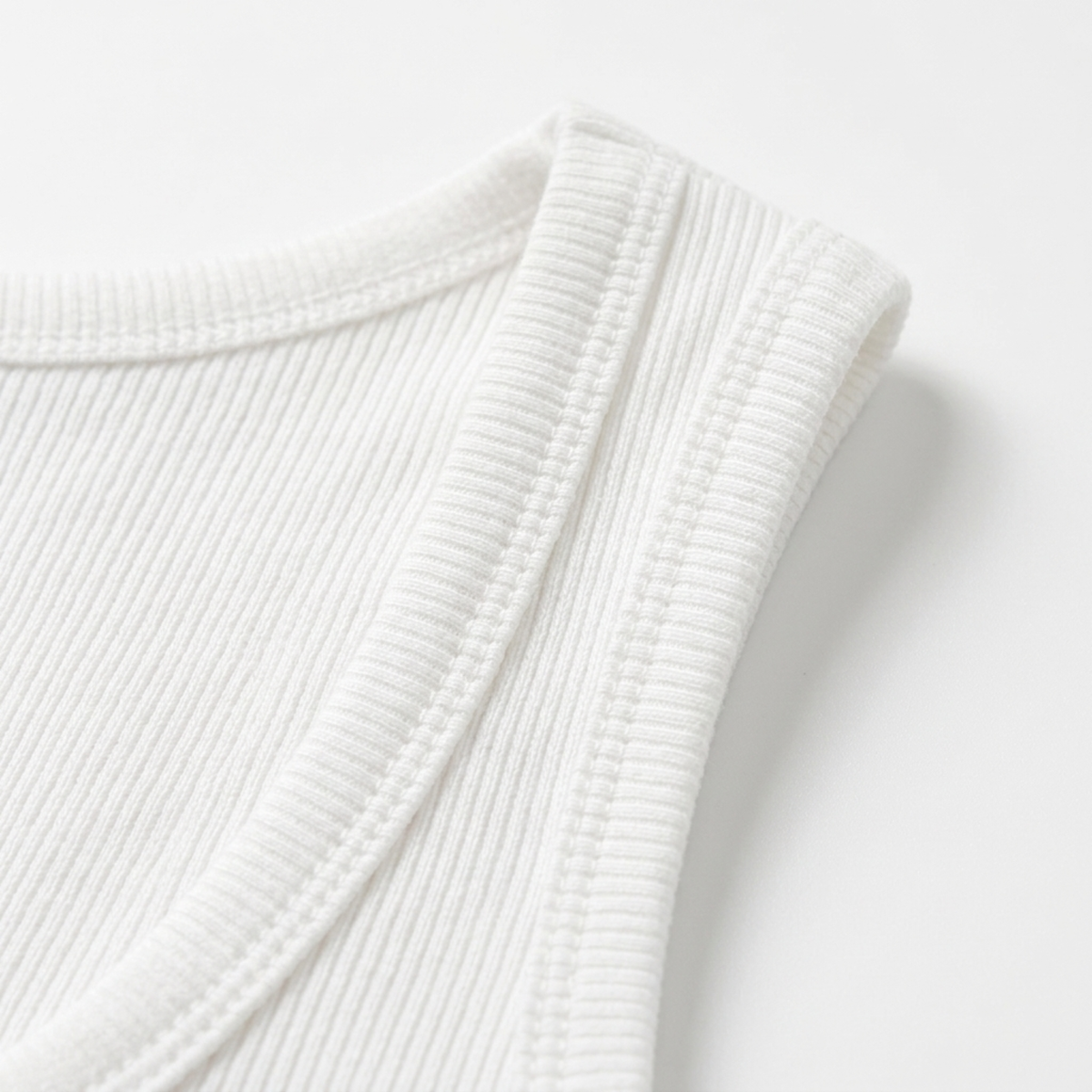 Women's cropped tank top — ribbed knit — square neckline — product view