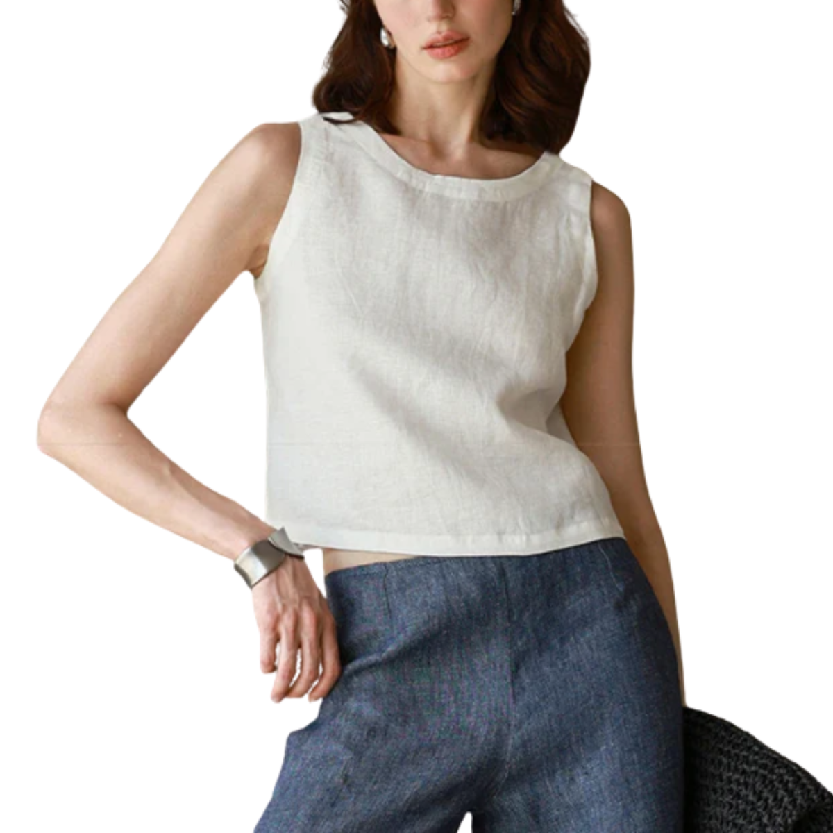 Reversible crop top tank — minimalist style — summer — White
