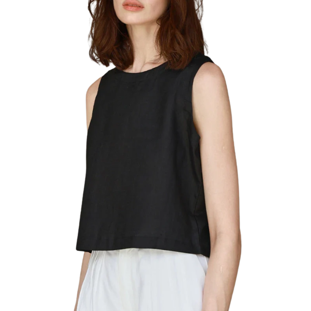 Reversible crop top tank — minimalist style — summer — Black