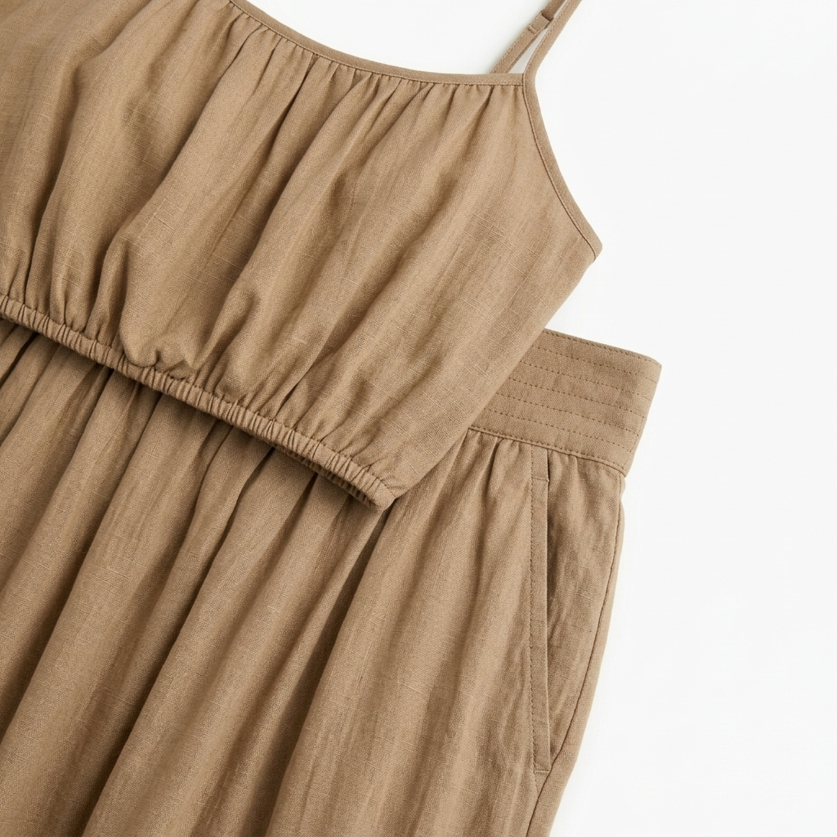 Women's crop top and long skirt set — flowing silhouette — beach — product view