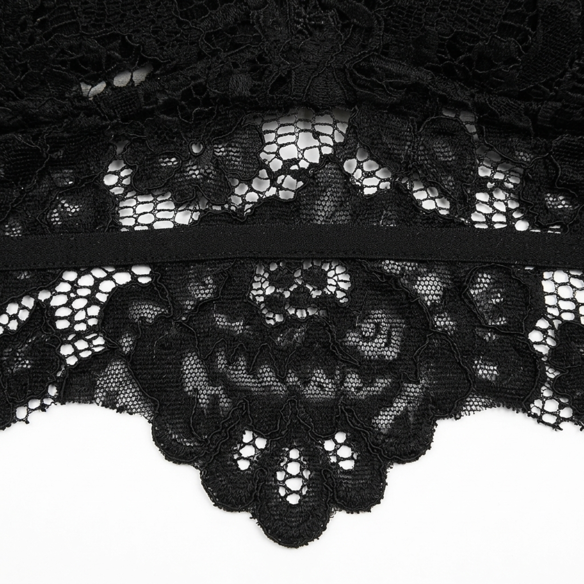 Short lace crop top for women — V-neck — chic look — product view