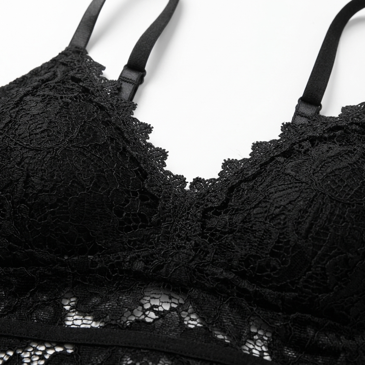 Short lace crop top for women — V-neck — chic look — product view
