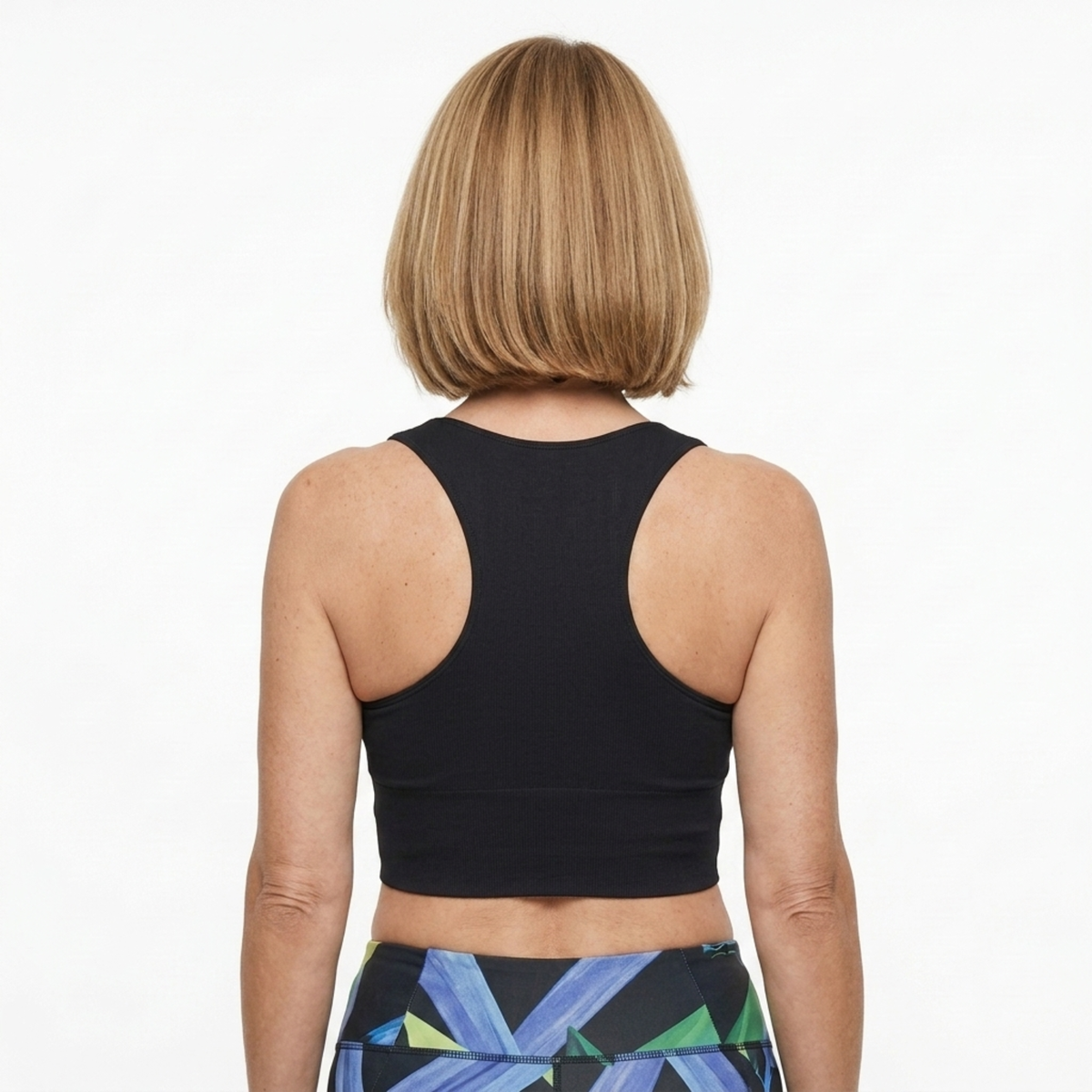 Short crop top for women with racerback — V-neck — summer — product view