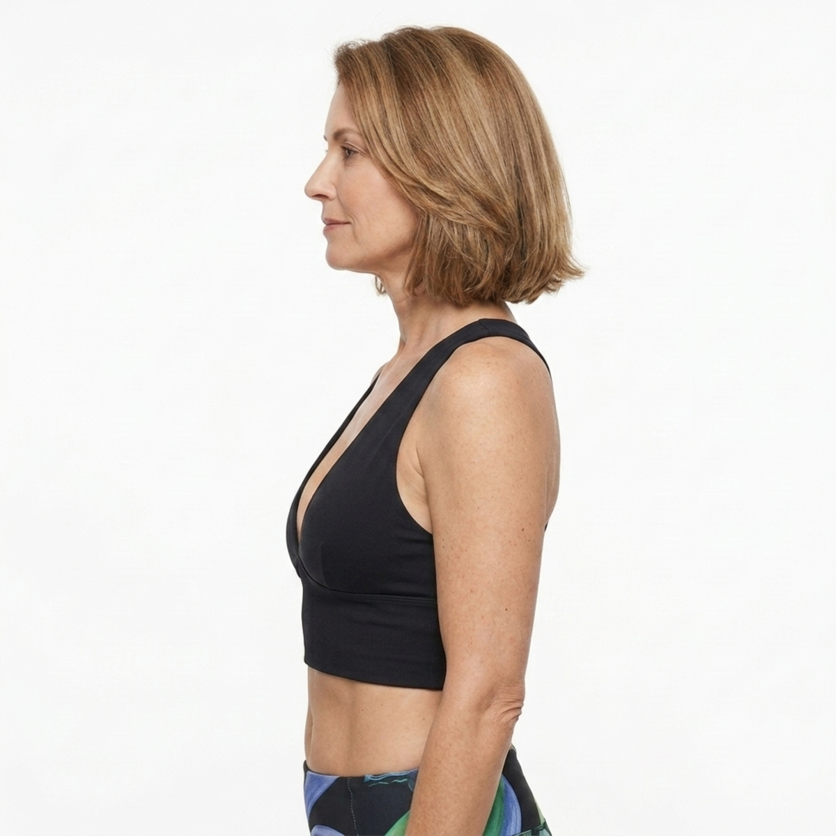 Short crop top for women with racerback — V-neck — summer — product view