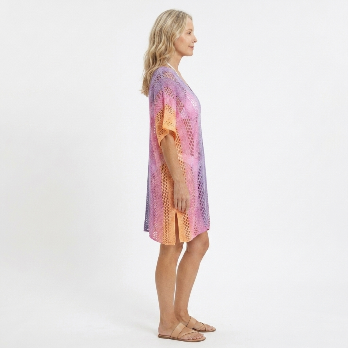 Women's beach kimono robe — loose crochet fit — summer vacation — product view
