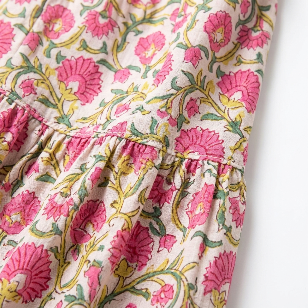 Long floral maxi skirt — high-waisted flared — summer vacation — product view