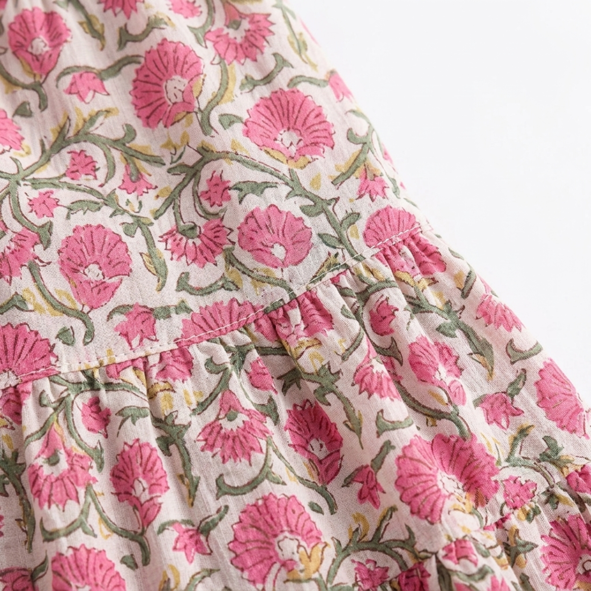 Long floral maxi skirt — high-waisted flared — summer vacation — product view