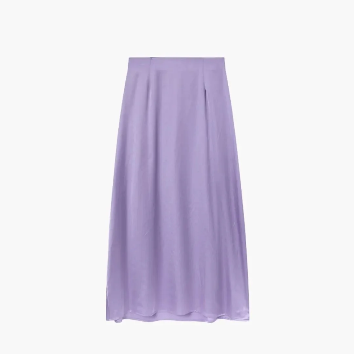 Jupe pour femme à taille haute finition satinée et coupe droite — Violet