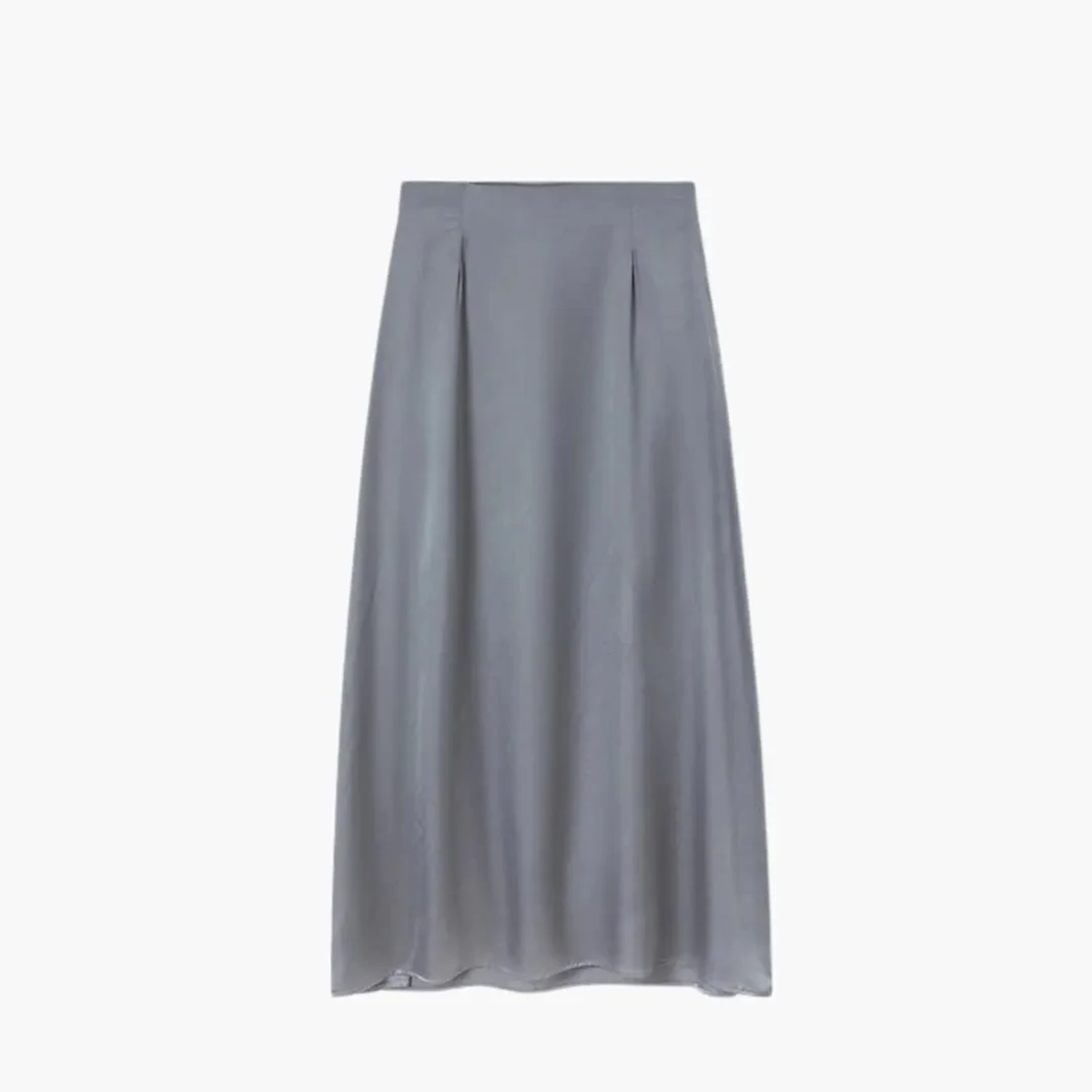 Jupe pour femme à taille haute finition satinée et coupe droite — Gris