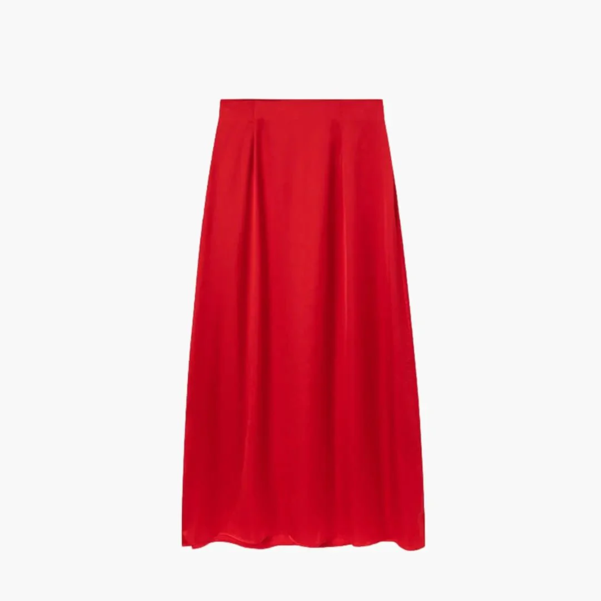 Jupe pour femme à taille haute finition satinée et coupe droite — Rouge