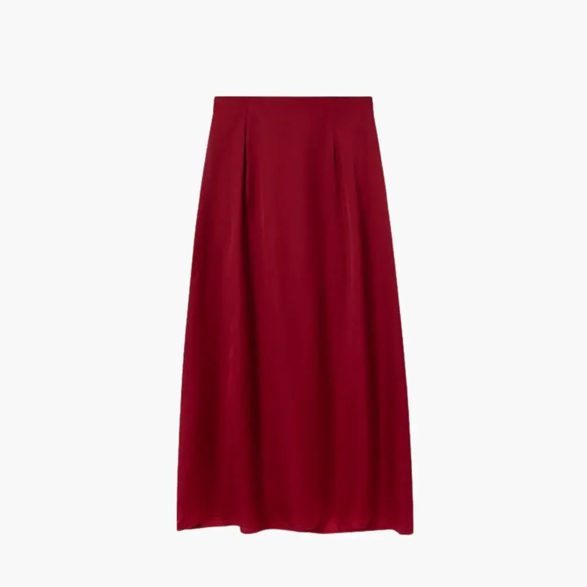 Jupe pour femme à taille haute finition satinée et coupe droite — Bordeaux