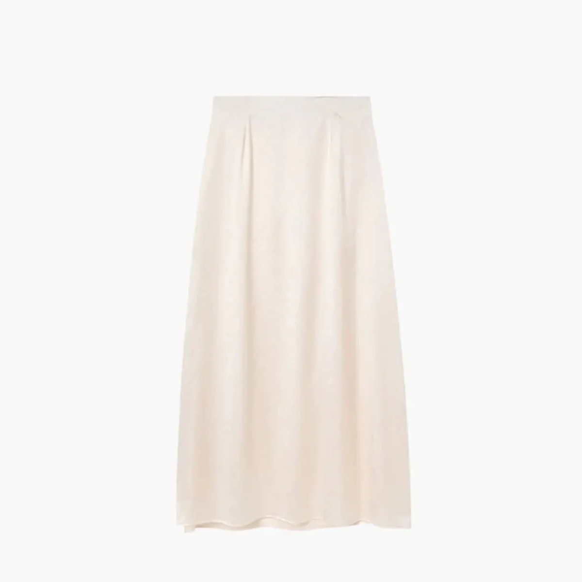 Jupe pour femme à taille haute finition satinée et coupe droite — Blanc