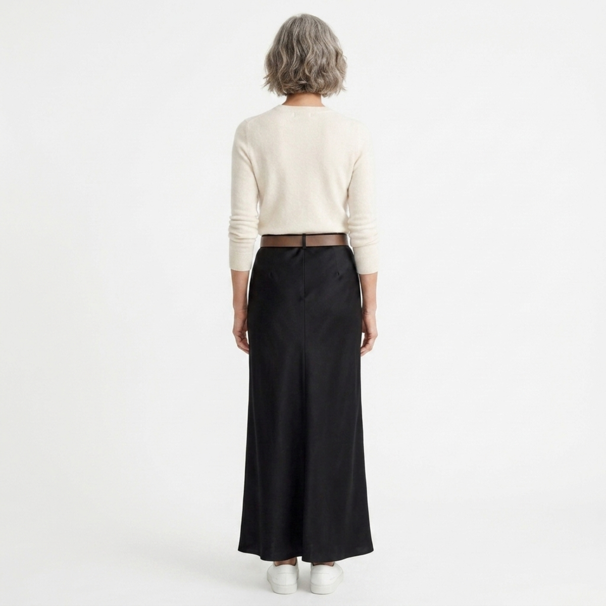 Maxirock für Damen mit Satin-Finish und hoher Taille — Produktansicht