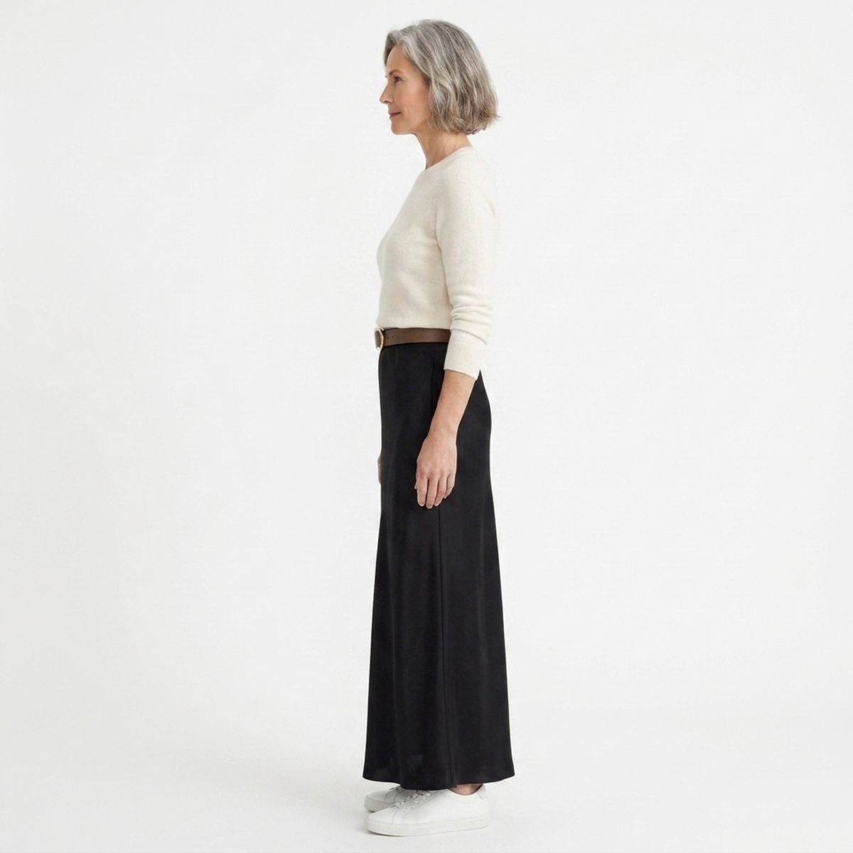 Maxirock für Damen mit Satin-Finish und hoher Taille — Produktansicht