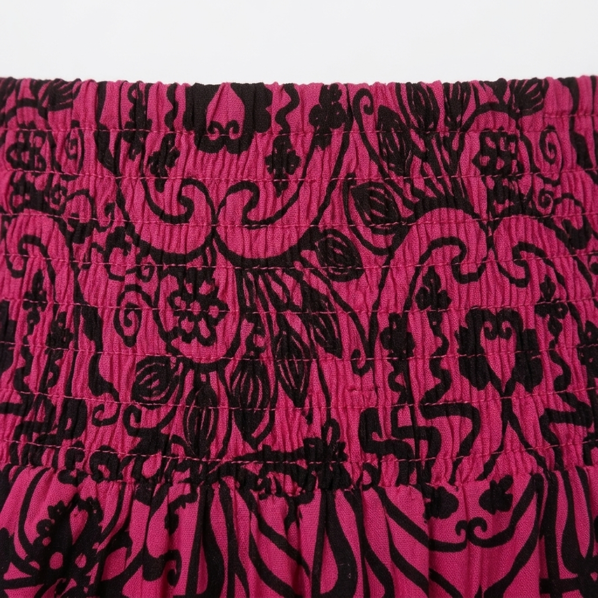 Bohemian long maxi skirt — elastic high waist — summer vacation — product view