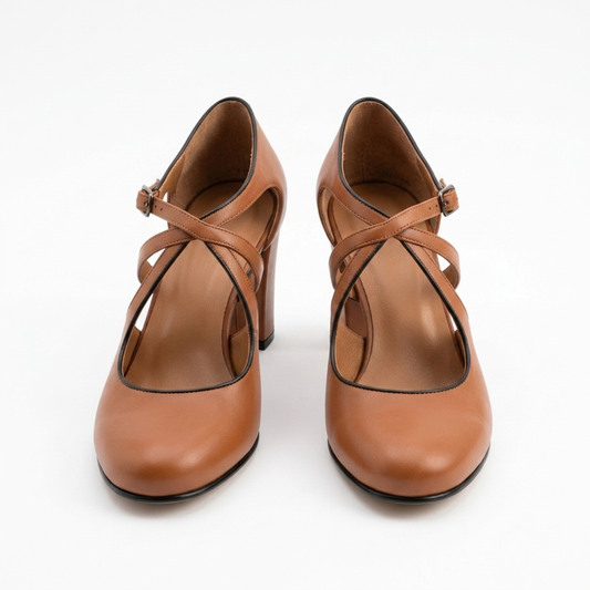 Women's sandals — adjustable ankle strap — summer outings — Brown