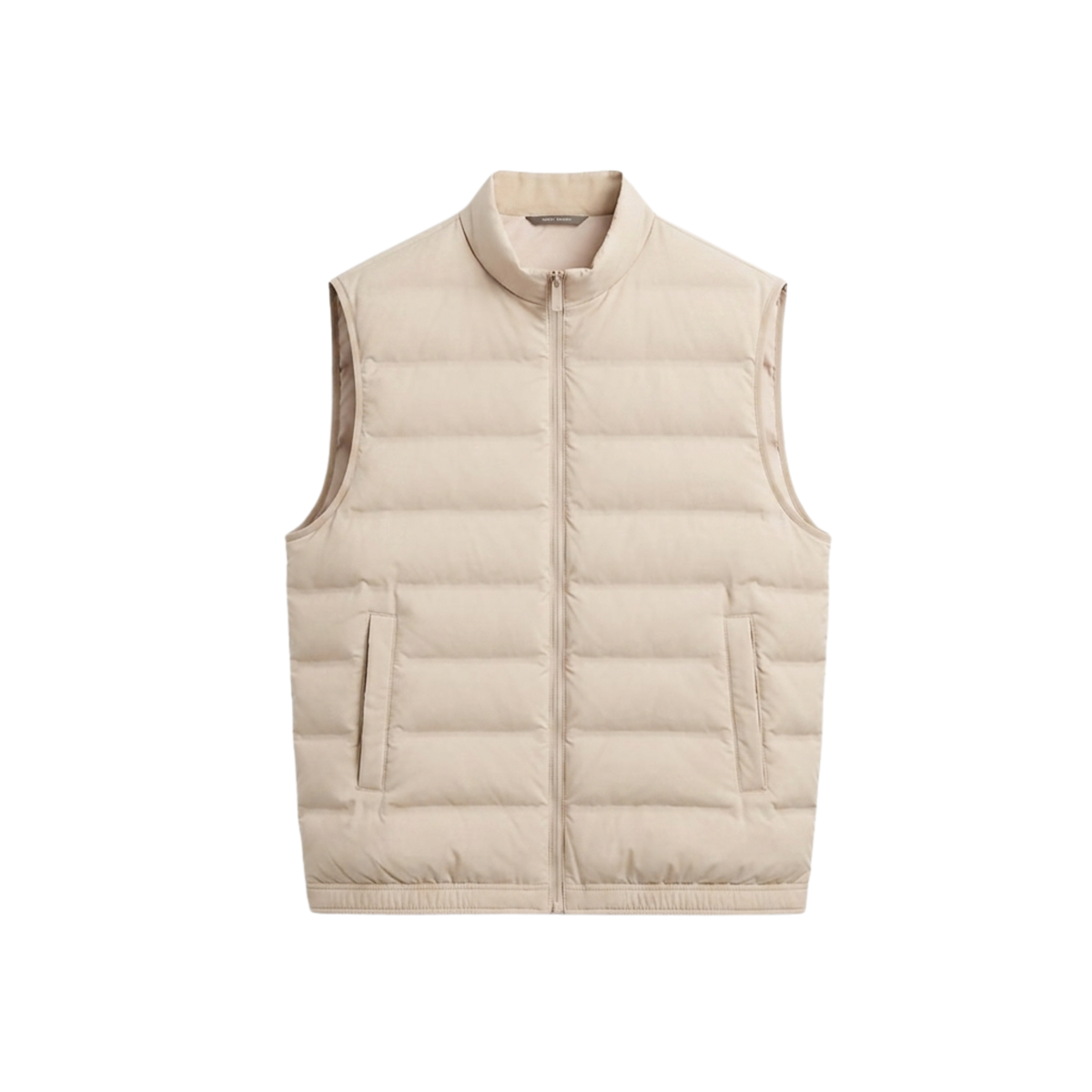Men's sleeveless vest — slim fit — outdoor and leisure — Beige