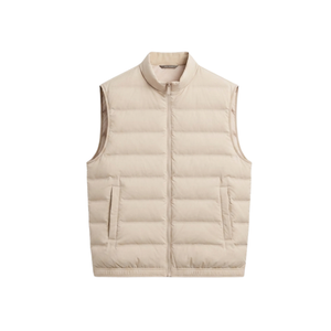 Men's sleeveless vest — slim fit — outdoor and leisure — Beige