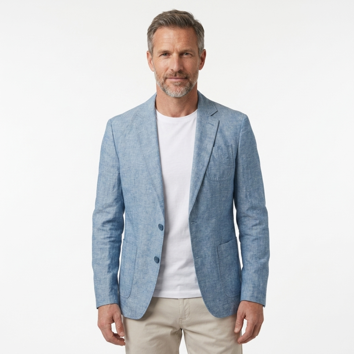 Men's blazer jacket — slim fit — wedding and summer — Light Blue