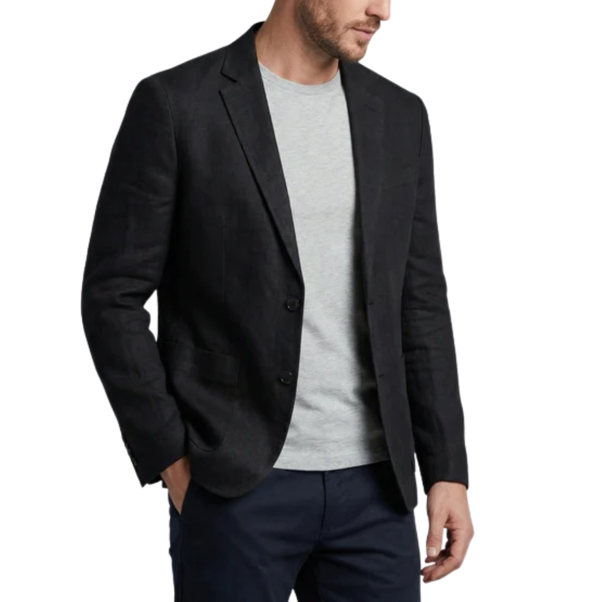 Men's blazer jacket — slim fit — wedding and summer — Black