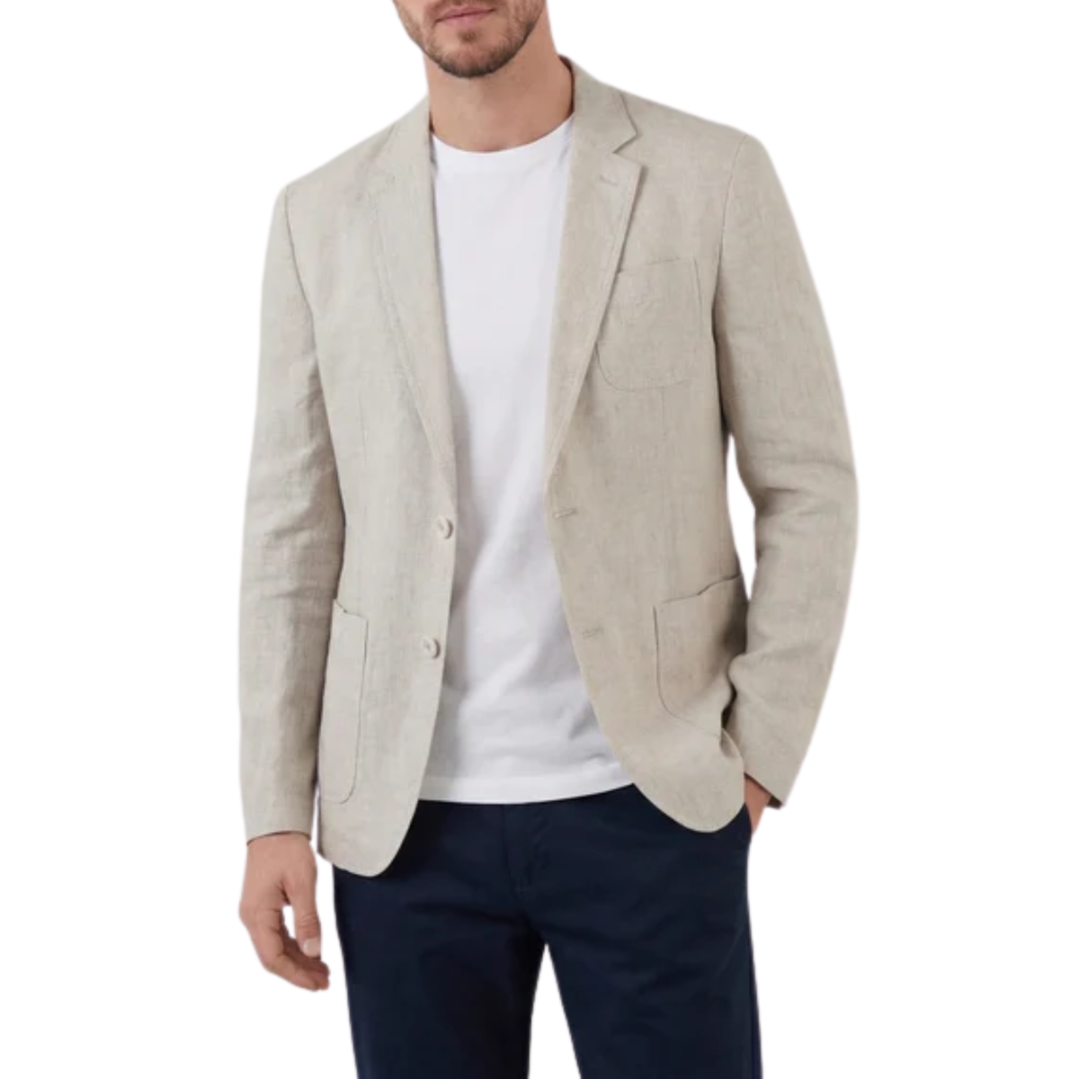 Men's blazer jacket — slim fit — wedding and summer — Beige