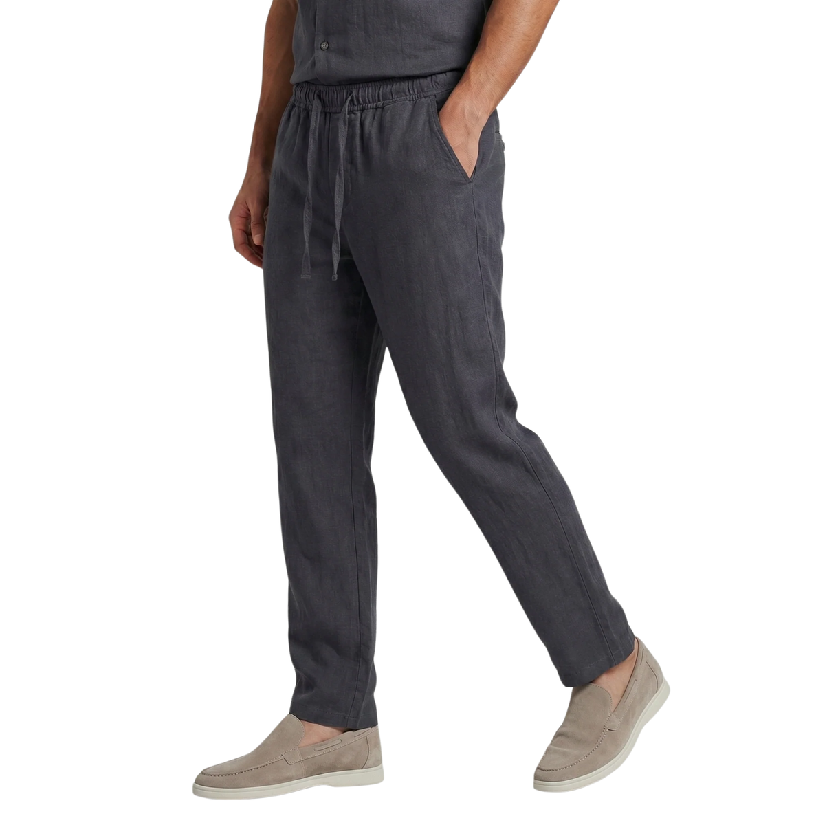 Men's wide pants — vacation and summer — Dark Grey