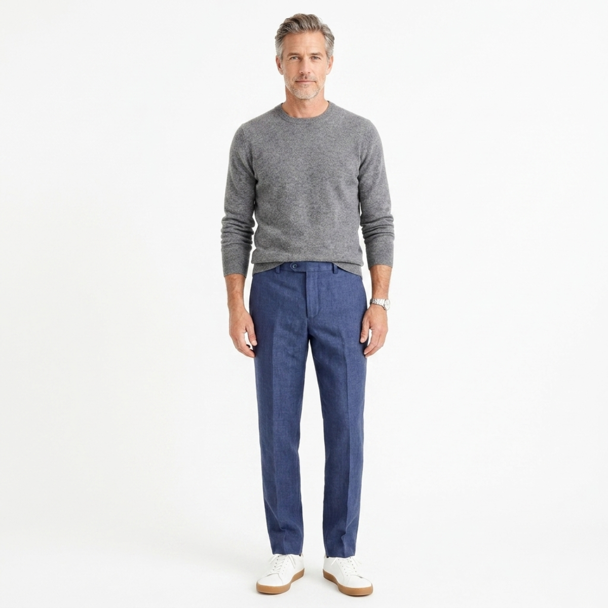 Men's pants — straight cut — vacation and beach — Navy