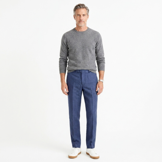 Men's pants — straight cut — vacation and beach — Navy