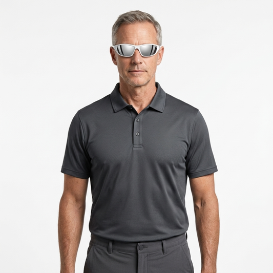 Sport sunglasses — wraparound frame — cycling and running — White