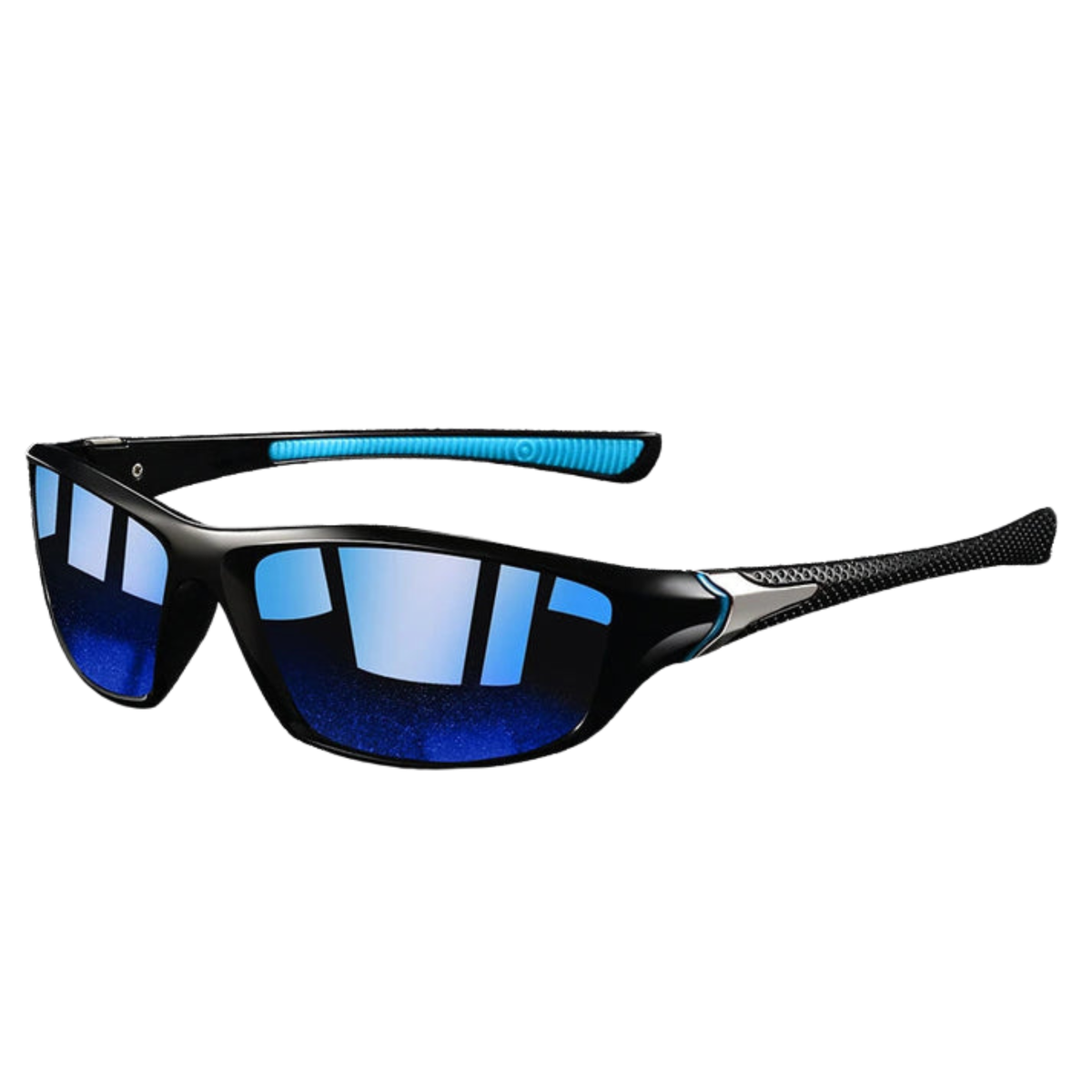Sport sunglasses — wraparound frame — cycling and running — Blue