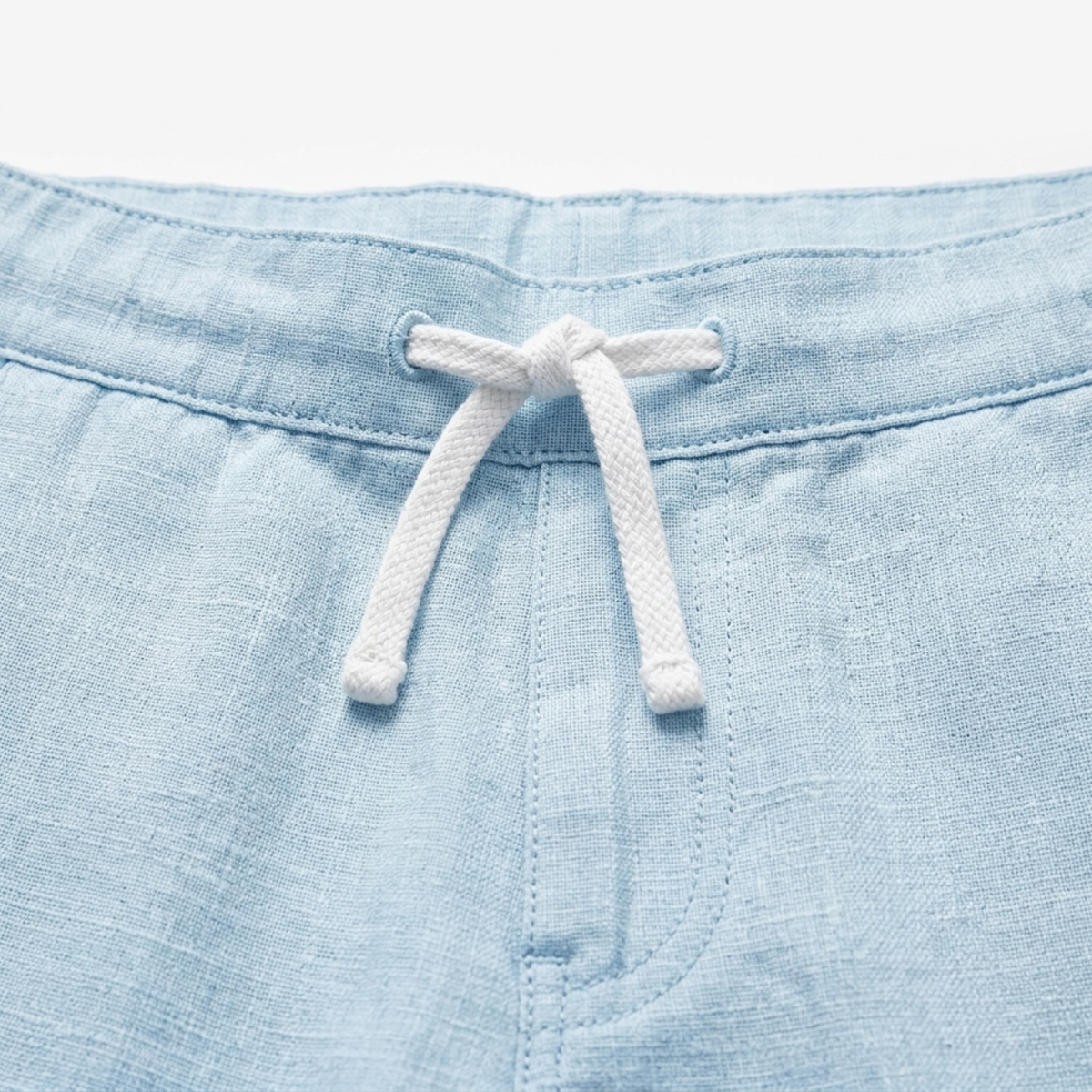 Men's straight-cut pants — elastic waistband with drawstring — product view