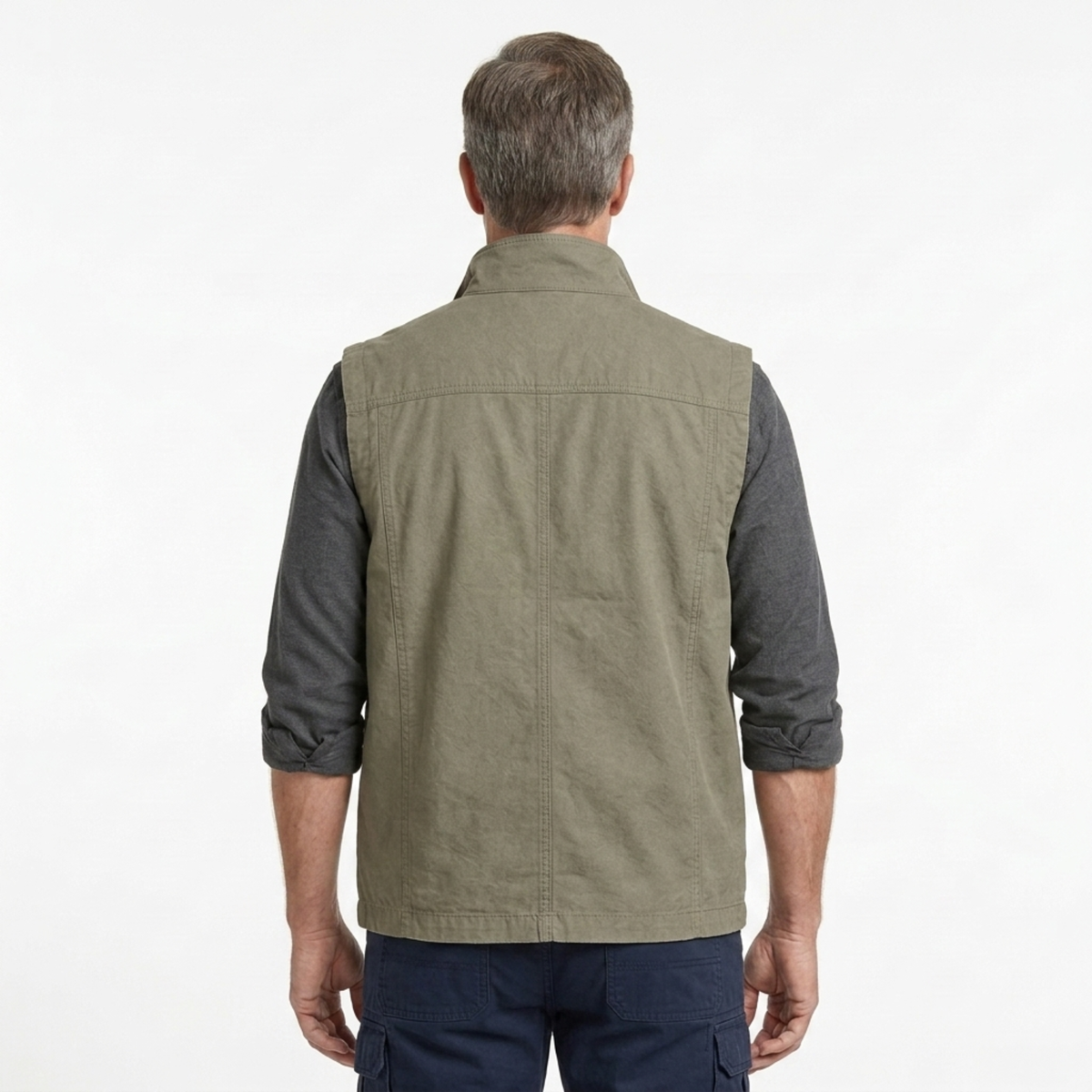 Men's sleeveless vest — zippered pockets — outerwear and mid-season — product view