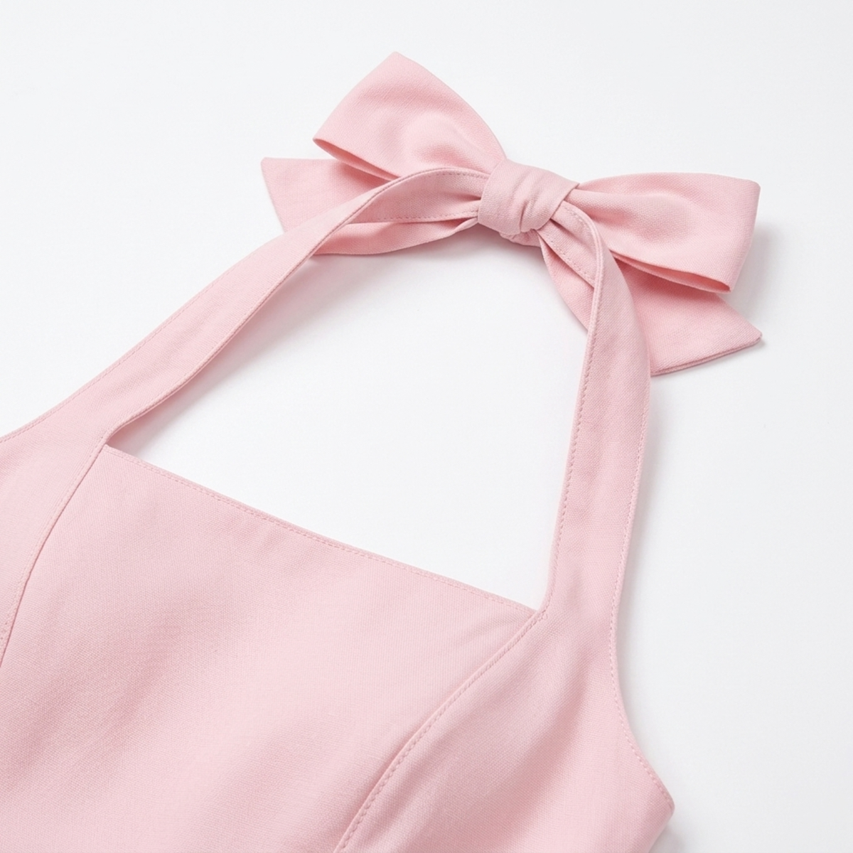 Women's midi halter dress — backless and full skirt — product view