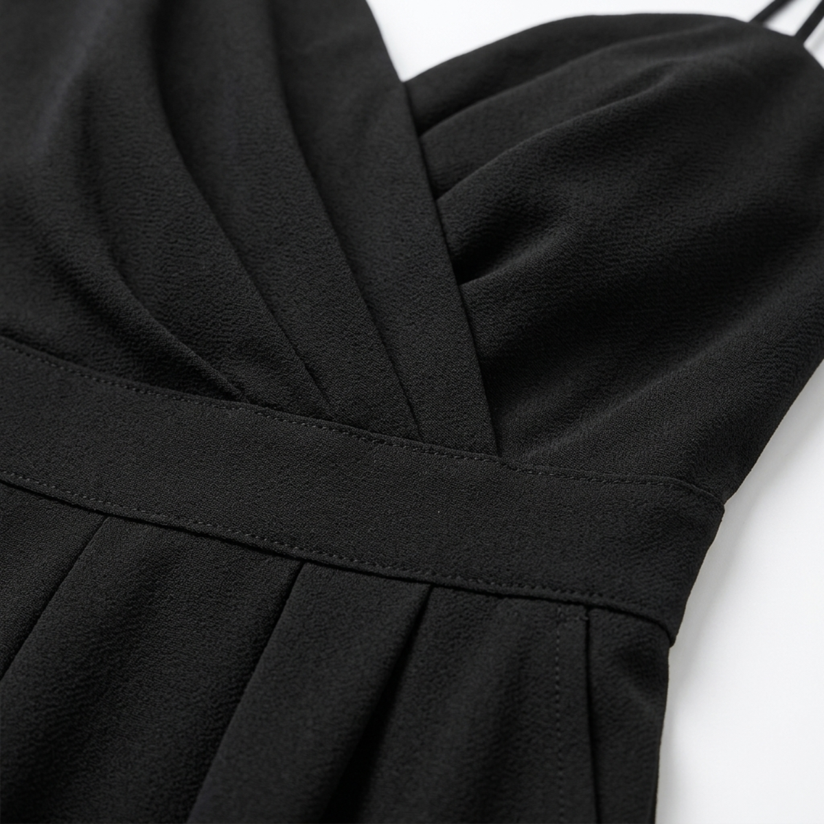 Women's high-waisted jumpsuit — wide legs and sweetheart neckline — product view