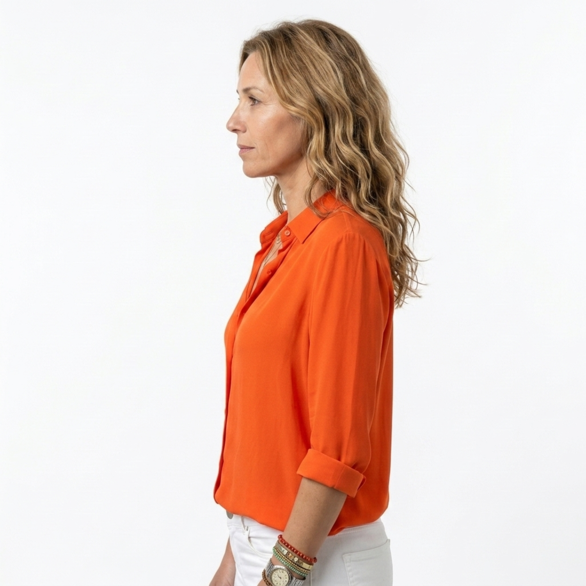 Women's fluid blouse — V-neck — office and evening — product view