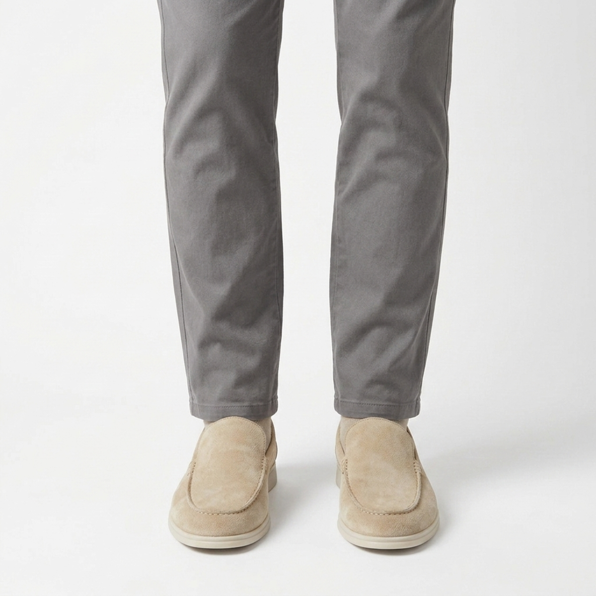 Men's moccasins — rubber sole — everyday comfort — Beige