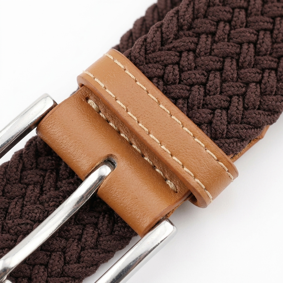 Men's braided belt — finishes — adjustable and casual — product view