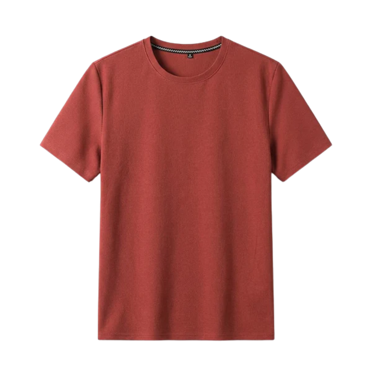 Strukturiertes Herren-Strick-T-Shirt – lockerer Schnitt — Rot