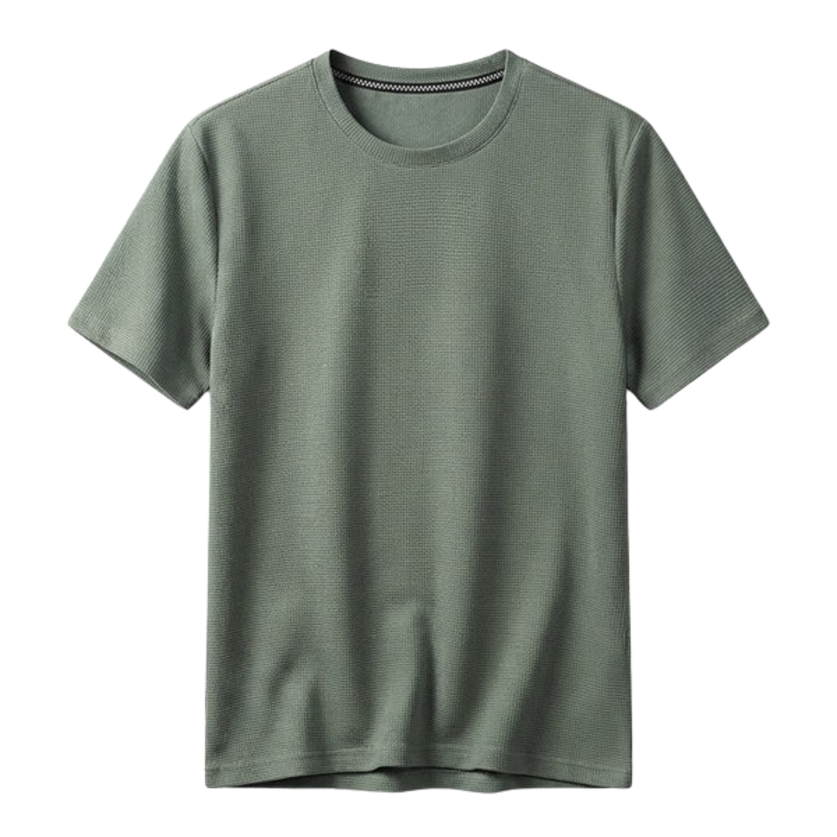 Strukturiertes Herren-Strick-T-Shirt – lockerer Schnitt — Grün