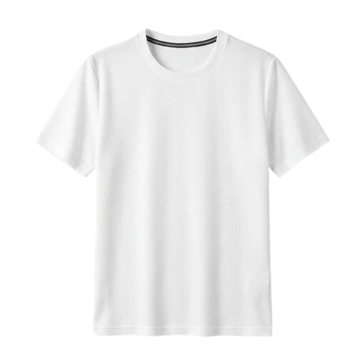 Strukturiertes Herren-Strick-T-Shirt – lockerer Schnitt — Weiß