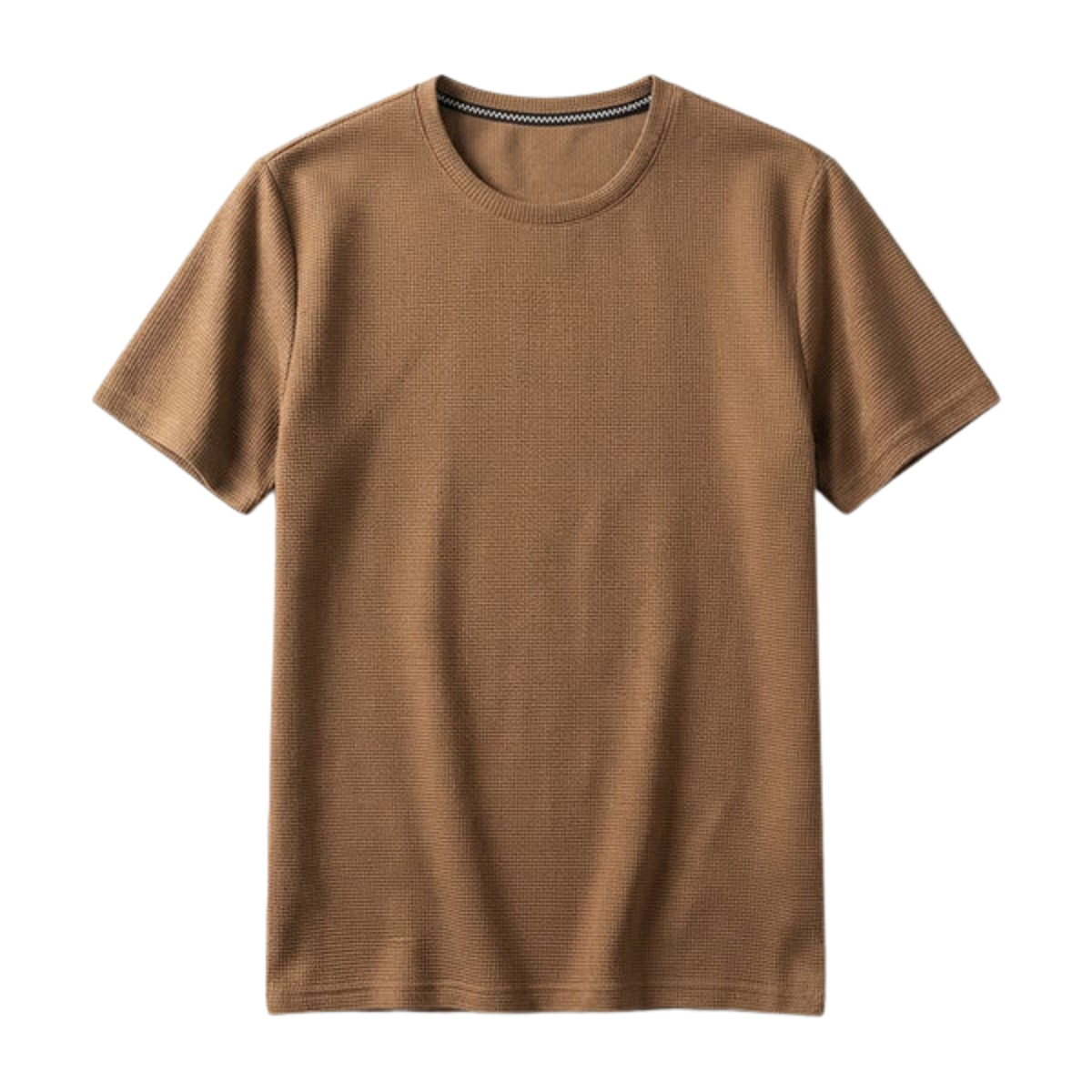 Strukturiertes Herren-Strick-T-Shirt – lockerer Schnitt — Braun