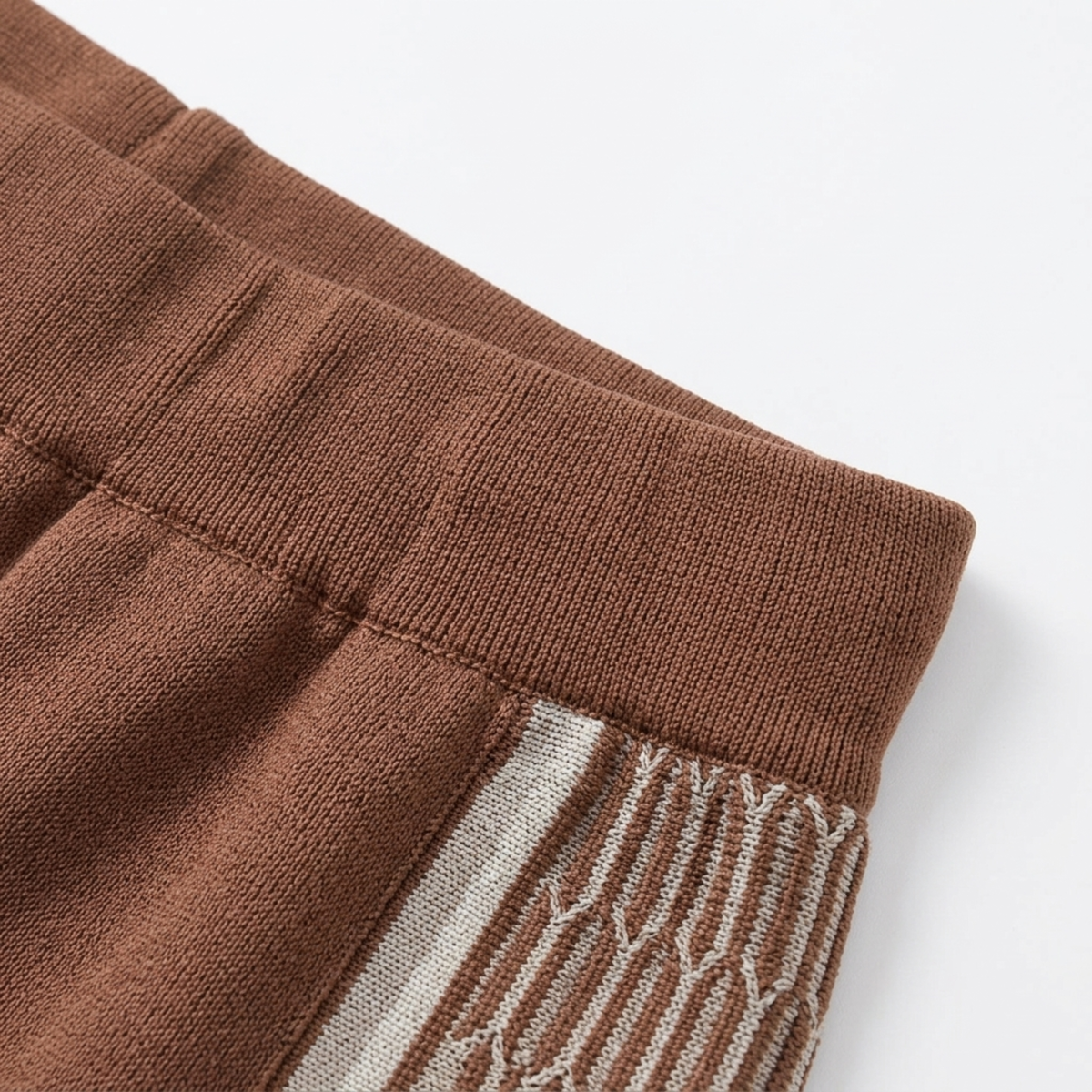 Two-piece knit set for men — geometric knit — casual summer outfit — product view