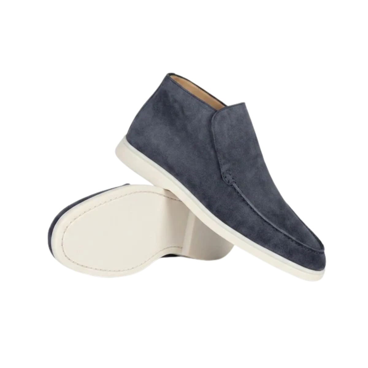 Men's high moccasins — slip-on ankle boots — casual chic office style — Dark Gray