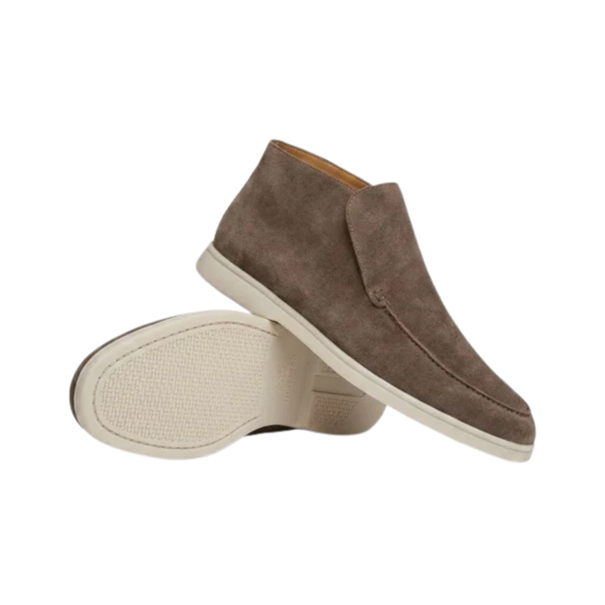 Men's high moccasins — slip-on ankle boots — casual chic office style — Taupe