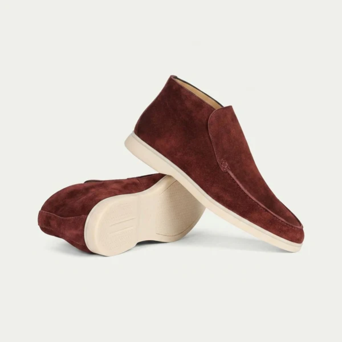 Men's high moccasins — slip-on ankle boots — casual chic office style — Rust Brown