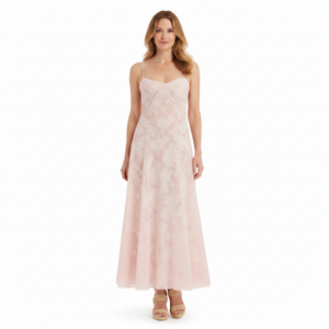 Damenkleid in ausgestellter Passform mit Stickereidetails — Rosa