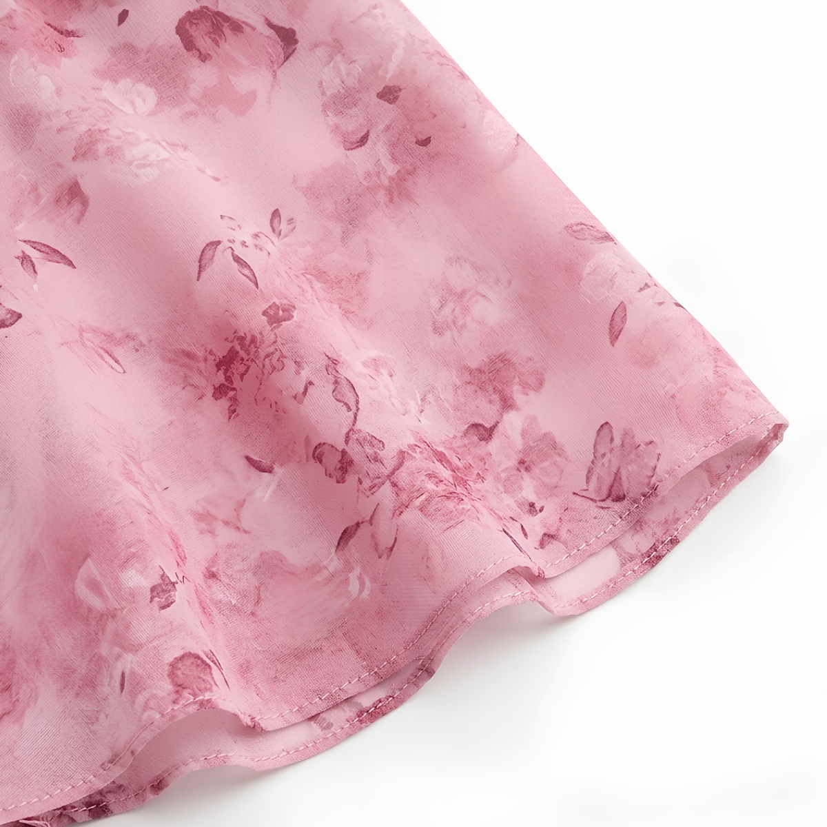 Floral Maxi Dress – Ruffled Sleeves and Sweetheart Neckline — product view