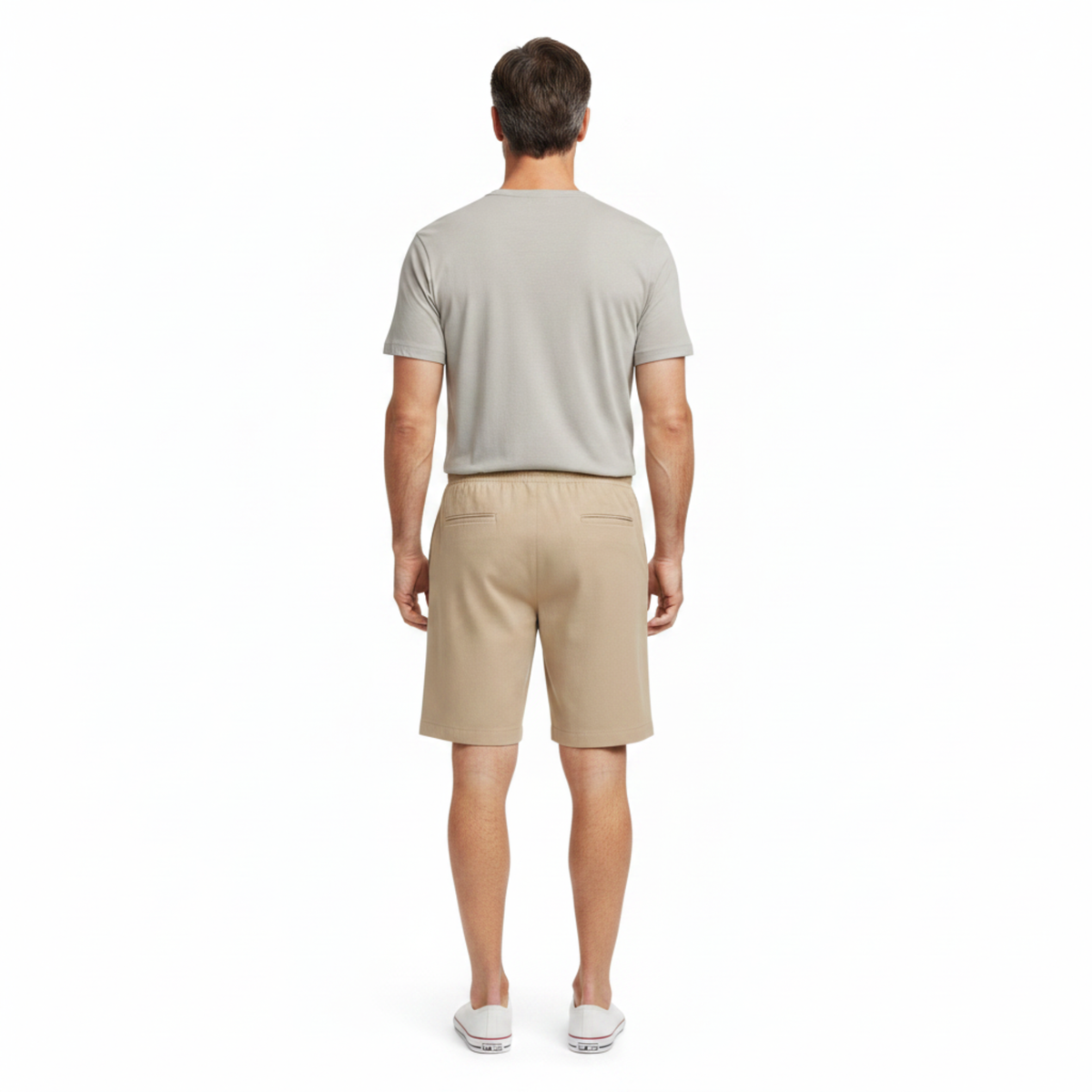 Shorts for Men with Elastic Waist and Relaxed Straight Cut — product view