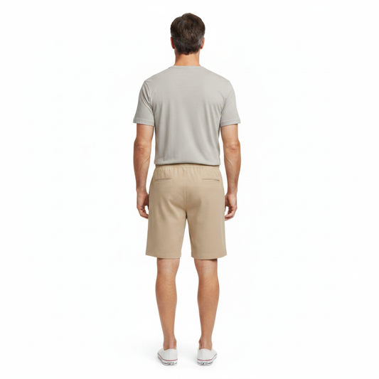 Shorts for Men with Elastic Waist and Relaxed Straight Cut — product view